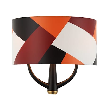 Varaluz Patchwork 2 Light 11" Tall Wall Sconce Black / Satin Brass / Patchwork