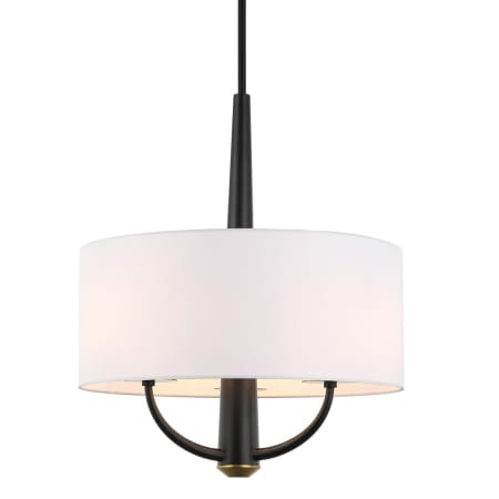 Varaluz Patchwork 3 Light 18" Wide Pendant Black / Satin Brass