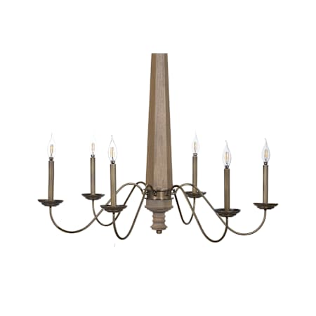 Varaluz Dinner at 6 Light 39" Wide LED Taper Candle Style Chandelier Brass