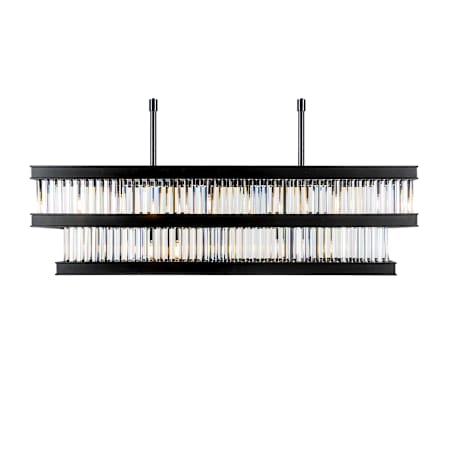 Varaluz Double Take 6 Light 14" Wide LED Crystal Linear Pendant Black