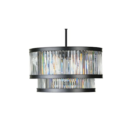 Varaluz Double Take 8 Light 31" Wide LED Crystal Pendant Black