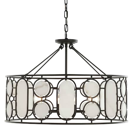 Varaluz Oval Office 6 Light 27" Wide Drum Chandelier Ironclad