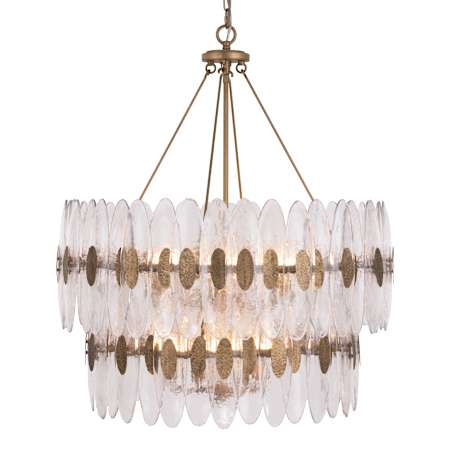 Varaluz Aurora 14 Light 32" Wide Waterfall Chandelier Havana Gold