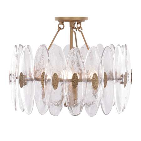 Varaluz Aurora 4 Light 17" Wide Semi-Flush Drum Ceiling Fixture Havana Gold