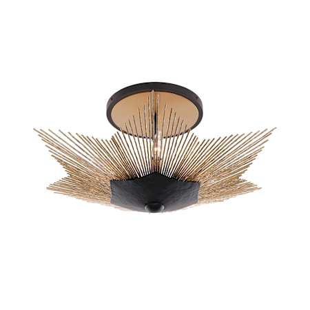 Varaluz Aristocrat 3 Light 20" Wide Semi-Flush Ceiling Fixture Dark Bronze / French Gold