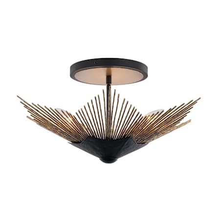 Varaluz Aristocrat 4 Light 26" Wide Semi-Flush Ceiling Fixture Dark Bronze / French Gold