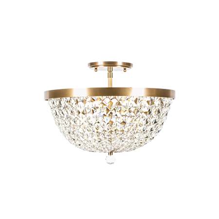 Varaluz Crystal Baller 3 Light 16" Wide Semi-Flush Bowl Ceiling Fixture Antique Bronze