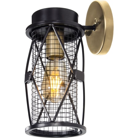 Varaluz Harlequin Single Light 5-1/8" Wide Bathroom Sconce with Metal Shade Warm Bronze / Gold