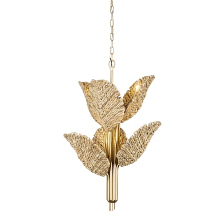 Varaluz Banana Leaf 6 Light 23" Wide Abstract Candle Style Chandelier French Gold / Natural Seagrass