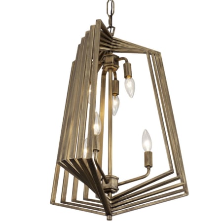 Varaluz Gymnast 6 Light 20" Adjustable Arm Chandelier Havana Gold