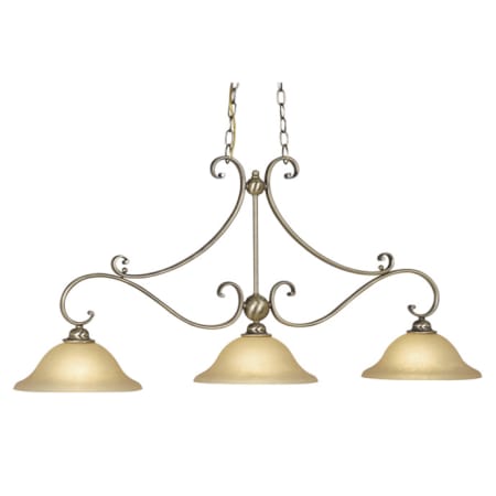 Vaxcel Lighting Monrovia 3 Light 44" Wide Linear Chandelier Antique Brass