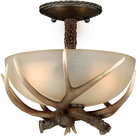 Vaxcel Lighting Yoho 2 Light 12" Wide Semi-Flush Bowl Ceiling Fixture with Frosted Glass Shade Black Walnut