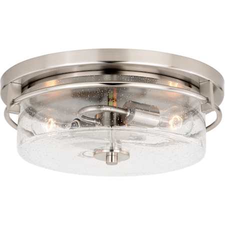 Vaxcel Lighting Addison 2 Light 15" Wide Flush Mount Drum Ceiling Fixture Satin Nickel