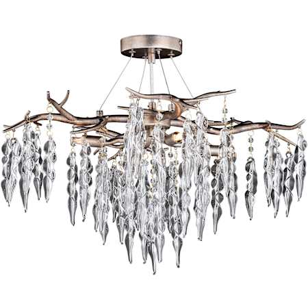 Vaxcel Lighting Rainier 24" Wide Xenon Semi-Flush Ceiling Fixture Silver Mist
