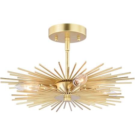 Vaxcel Lighting Nikko 4 Light 16" Wide Semi-Flush Ceiling Fixture Gold