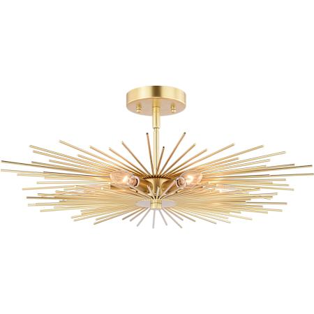 Vaxcel Lighting Nikko 6 Light 24" Wide Semi-Flush Ceiling Fixture Gold