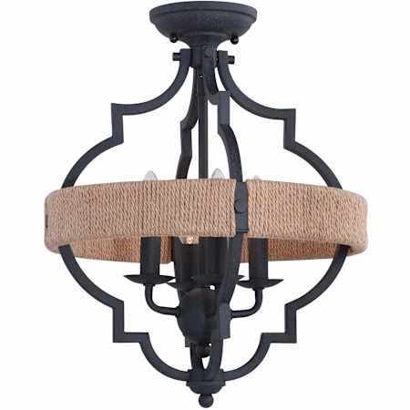 Vaxcel Lighting Beaumont 4 Light 14" Wide Semi-Flush Ceiling Fixture Textured Gray