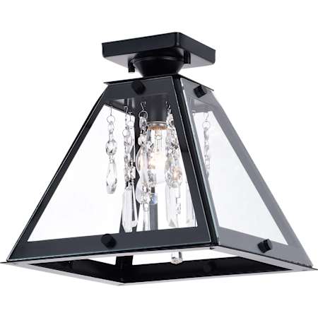 Vaxcel Lighting Tremont Single Light 13" Wide Semi-Flush Ceiling Fixture Matte Black