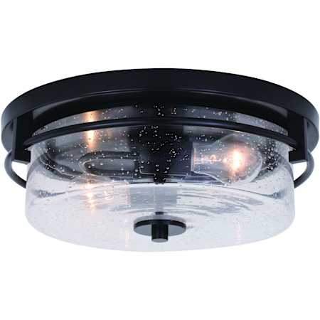 Vaxcel Lighting Addison 2 Light 15" Wide Flush Mount Drum Ceiling Fixture Matte Black