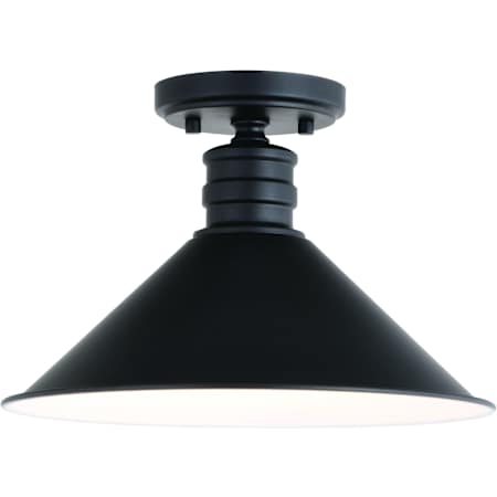 Vaxcel Lighting Akron 12" Wide Semi-Flush Ceiling Fixture Oil Rubbed Bronze / Matte White