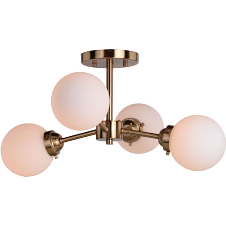 Vaxcel Lighting Orbit 4 Light 20" Wide Semi-Flush Ceiling Fixture Muted Brass