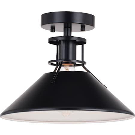 Vaxcel Lighting Canton 12" Wide Semi-Flush Ceiling Fixture Black / Matte White