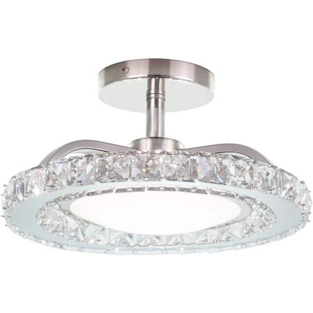 Vaxcel Lighting Clara 13" Wide LED Semi-Flush Ceiling Fixture Brushed Nickel