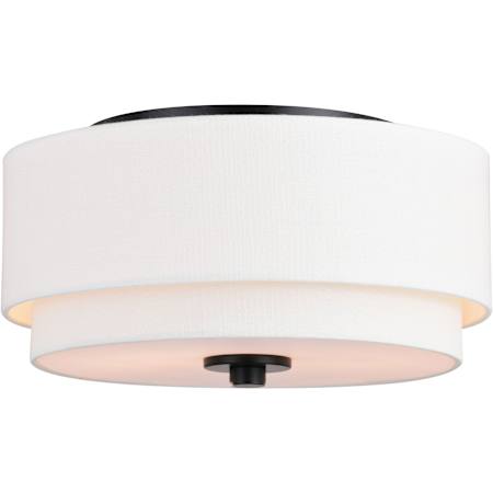 Vaxcel Lighting Burnaby 2 Light 13" Wide Flush Mount Drum Ceiling Fixture Black