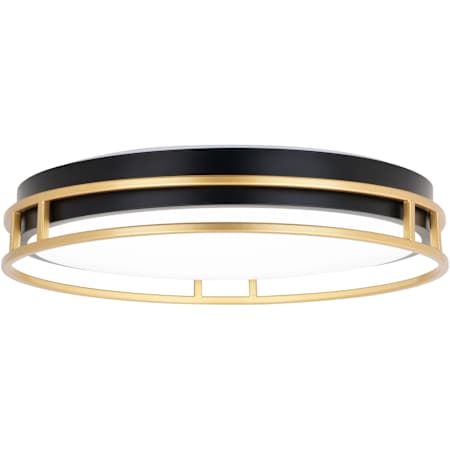Vaxcel Lighting Northgate 16" Wide LED Flush Mount Drum Ceiling Fixture Matte Black / Satin Gold