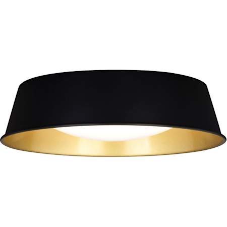 Vaxcel Lighting Beacon Hill 13" Wide LED Flush Mount Ceiling Fixture Matte Black / Satin Gold
