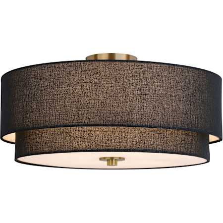 Vaxcel Lighting 4 Light 21" Wide Flush Mount Drum Ceiling Fixture Matte Brass