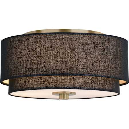 Vaxcel Lighting 2 Light 13" Wide Flush Mount Drum Ceiling Fixture Matte Brass