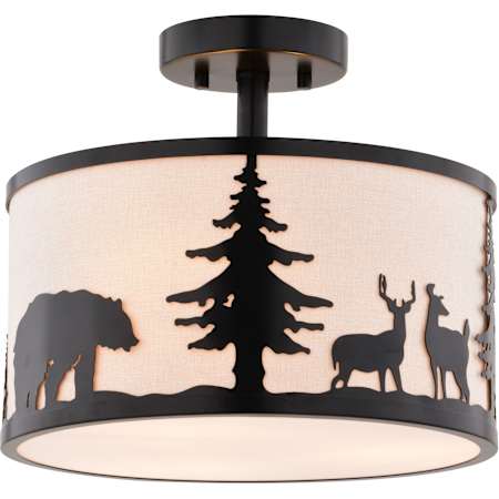Vaxcel Lighting 3 Light 13" Wide Flush Mount Drum Ceiling Fixture Bronze