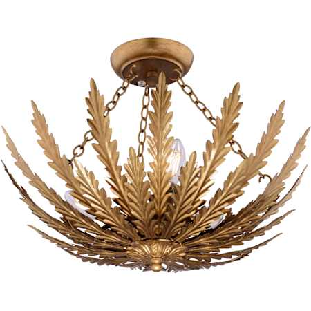 Vaxcel Lighting Ozette 3 Light 18" Wide Semi-Flush Bowl Ceiling Fixture Painted Gold