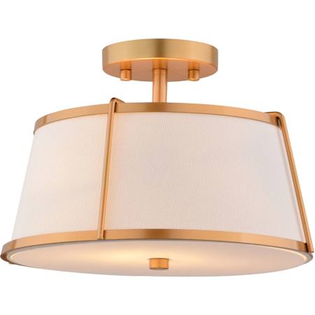 Vaxcel Lighting Marion 2 Light 13" Wide Semi-Flush Drum Ceiling Fixture / Converts to Pendant Mystic Gold