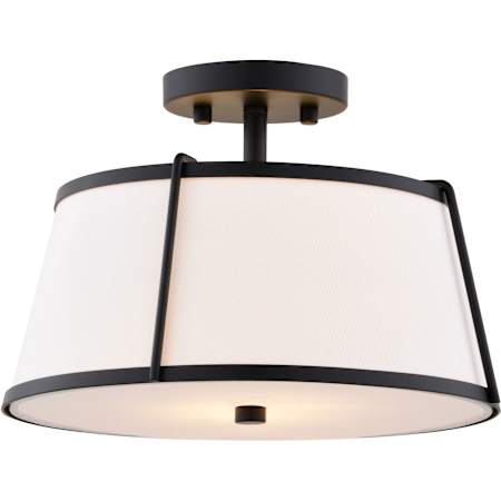 Vaxcel Lighting Marion 2 Light 13" Wide Semi-Flush Drum Ceiling Fixture / Converts to Pendant Matte Black