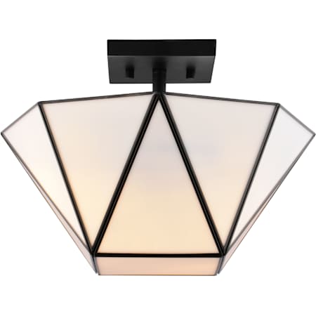 Vaxcel Lighting Burnett 2 Light 14" Wide Semi-Flush Bowl Ceiling Fixture / Converts to Pendant Matte Black