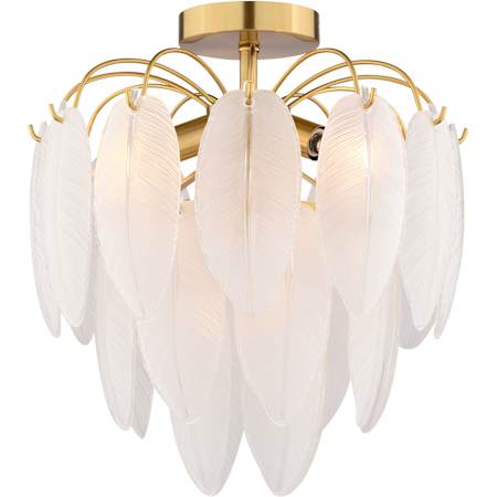 Vaxcel Lighting Burbank 4 Light 14" Wide Semi-Flush Waterfall Ceiling Fixture / Converts to Pendant Muted Gold