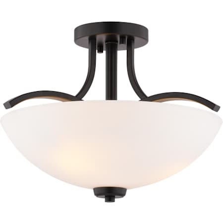 Vaxcel Lighting River Grove 3 Light 15" Wide LED Semi-Flush Bowl Ceiling Fixture Matte Black