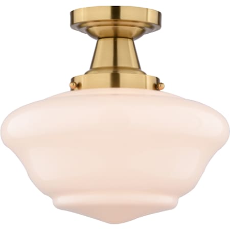Vaxcel Lighting Eastgate 12" Wide Semi-Flush Ceiling Fixture with Frosted Glass Shade Antique Gold