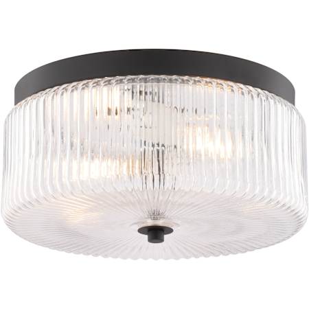 Vaxcel Lighting Riverside 2 Light 12" Wide LED Flush Mount Drum Ceiling Fixture Matte Black