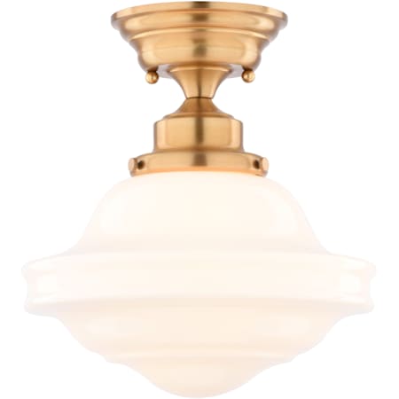 Vaxcel Lighting Huntley 10" Wide LED Semi-Flush Globe Ceiling Fixture Natural Brass