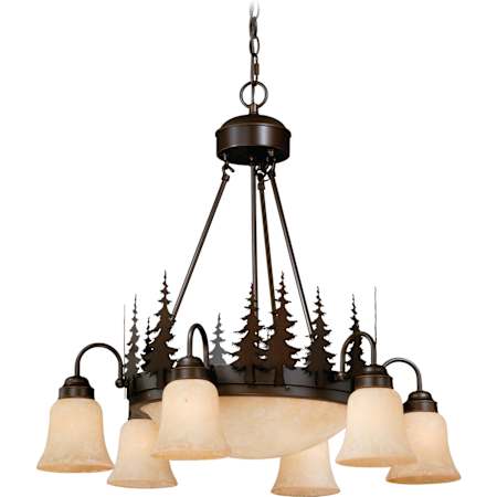 Vaxcel Lighting Yosemite 9 Light 28-1/2" Wide Chandelier with Tree Accents Burnished Bronze
