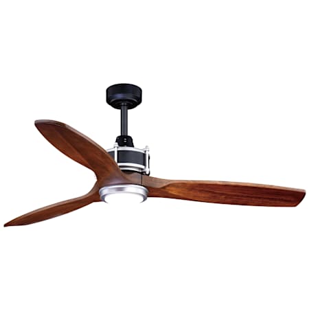 Vaxcel Lighting Curtiss 52" 3 Blade Indoor Ceiling Fan - Remote Control and LED Light Kit Included Matte Black / Brushed Silver