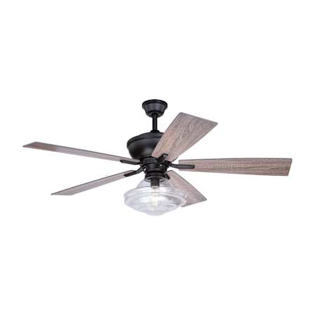 Vaxcel Lighting Huntley 52" 5 Blade Indoor Ceiling Fan with A Glass Shade Bronze