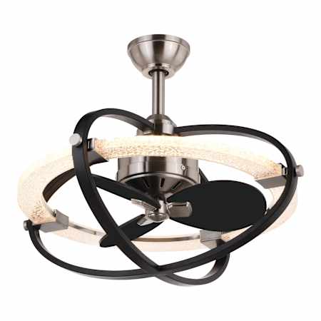 Vaxcel Lighting Galileo 22" 3 Blade LED Indoor Ceiling Fan with Remote Control Satin Nickel / Black