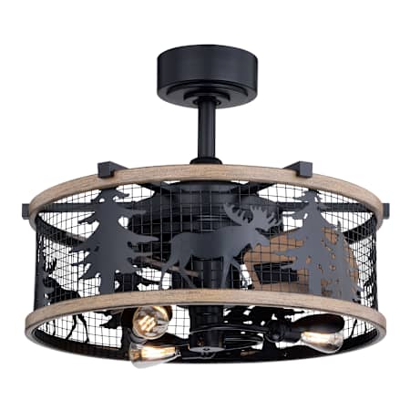 Vaxcel Lighting Kodiak 21" 3 Blade Indoor Ceiling Fan with Remote Control Black / Burnished Teak