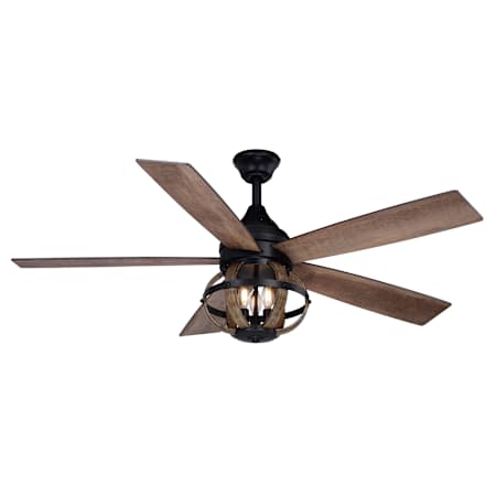 Vaxcel Lighting Huron 52" 5 Blade Indoor LED Ceiling Fan Black / Burnished Teak