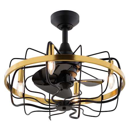 Vaxcel Lighting 21" 3 Blade Indoor LED Ceiling Fan Black and Satin Brass