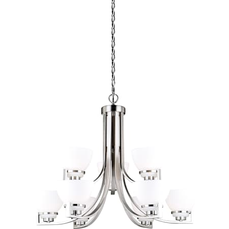 Vaxcel Lighting Metropolis 9 Light 32" Wide Chandelier Satin Nickel